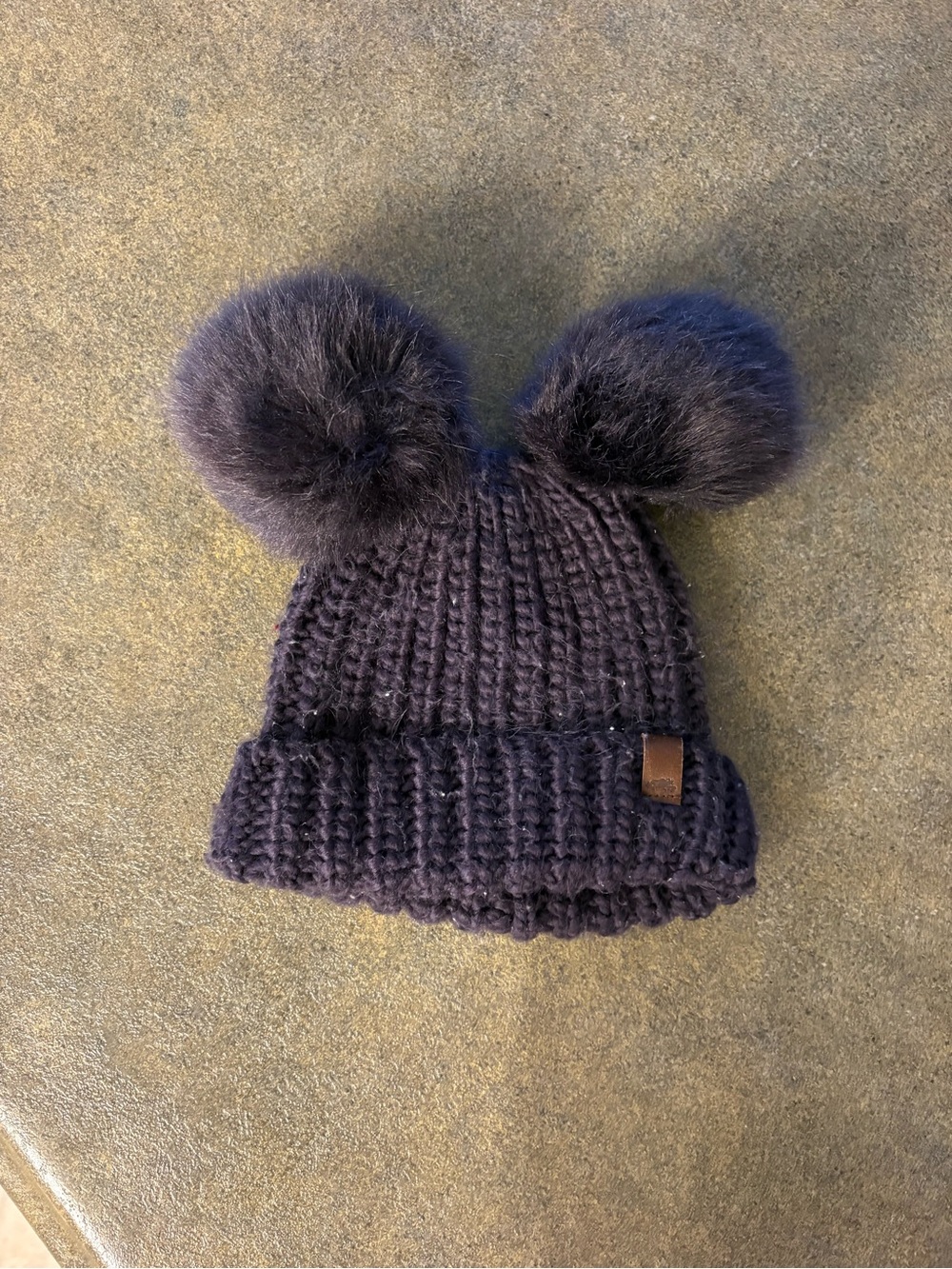 Roots Kids Double Pom Knit Beanie - Deep Purple